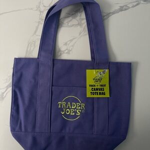 Trader Joes Mini Canvas Tote Bag New with Tags Limited Edition